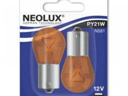 Ampoules Neolux 12V-21W BAU15S avec ergot décalé orange (x2)