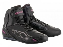 Baskets moto femme Alpinestars Stella Faster 3 noir / fuchsia