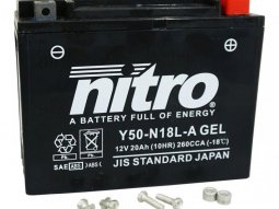 Batterie NITRO N50N8L-A 12v 20 Ah GEL sans entretien prÃªt...
