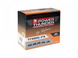 Batterie Power Thunder YTX20L-FA 12V 18 Ah prête à...