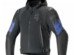 Blouson textile Alpinestars Zaca Air Venom WP black / electric blue