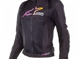 Blouson textile femme Alpinestars Stella SMX Air noir / jaune / rose