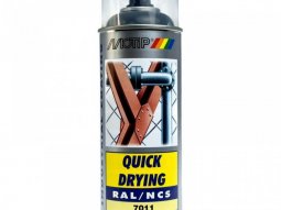 Bombe peinture Gris acier brillant acrylique RAL 7011 Motip 400 ml M07