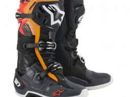 Bottes cross Alpinestars Tech 10 gris / orange / rouge fluo