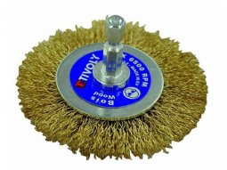 Brosse circulaire Tivoly fil en acier laitonnÃ© Ã70mm