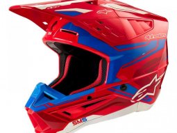 Casque cross Alpinestars S-M5 Action 2 bright red / blue ECE 22.06