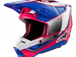 Casque cross Alpinestars S-M5 Sail white / diva pink / enamel blue ECE 22.