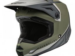 Casque cross Fly Racing Kinetic Vision vert olive mat / gris