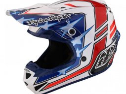 Casque cross Troy Lee Designs SE4 polyacrylite MIPS Flagstaff white