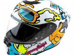 Casque intÃ©gral enfant Scorpion Exo-JNR Fun blanc / bleu