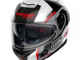 Casque intÃ©gral Nolan N80-8 Wanted N-Com 074 metal white / red...