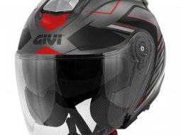 Casque jet Givi X.25 Trace noir / titanium / rouge mat