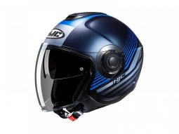 Casque jet HJC i40N Dova MC2SF noir / bleu / gris mat