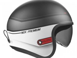 Casque jet Nox Premium Next Shaker blanc / rouge mat