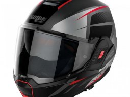 Casque modulable Nolan N120-1 Nightlife N-Com 025 flat lava grey / red / s