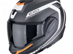 Casque modulable Scorpion Exo-Tech Evo Carbon Cosy matt black / orange-