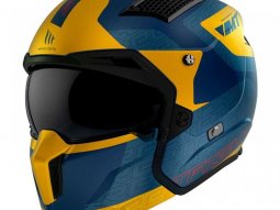 Casque transformable MT Helmets Streetfighter SV Totem C3 bleu / or mat-