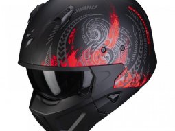 Casque transformable Scorpion Covert-X Tattoo noir / rouge mat