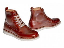 Chaussures moto Helstons Holey Cuir Aniline marron
