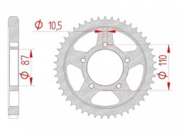 Couronne Afam 42 dents acier pas 530 type 14601 Suzuki GSX-R 1100 86-8