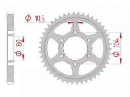 Couronne Afam 46 dents acier pas 530 type 16604 Kawasaki ZXR 750 Sting