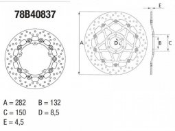 Disque de frein avant Brembo Oro typr 78B40837