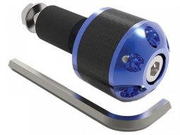 Embouts de guidon Ã22mm avec insert carbone Oxford Carb 1 bleu