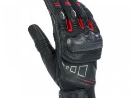 Gants cuir / textile Bering Razzer noir / blanc / rouge