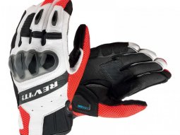 Gants cuir / textile RevâIt Ritmo black / neon red