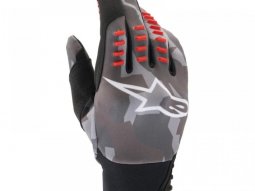 Gants enduro Alpinestars SMX-E gris camouflage / rouge fluo