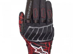 Gants textile Alpinestars Marc Marquez Losail v2 noir asphalt / rouge fl