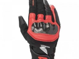 Gants textile / cuir Alpinestars / Honda SMX Z Drystars noir / bright rouge-