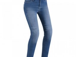 Jeans moto femme PMJ Skinny bleu clair
