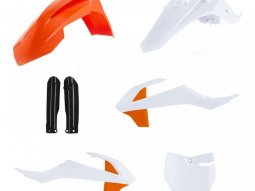 Kit plastique complet Acerbis Gas Gas 65 MC 2021 Blanc / Orange Brillant