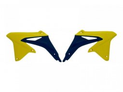 OuÃ¯es de radiateur RTech jaunes et bleues pour Suzuki RM-Z 450...