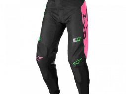 Pantalon cross Alpinestars Racer Compass noir / vert neon / rose fluo