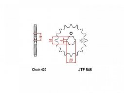 Pignon JT Sprockets Acier pas 420 12 dents