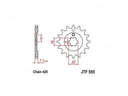 Pignon JT Sprockets Acier pas 428 14 dents