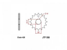 Pignon JT Sprockets Acier pas 428 16 dents