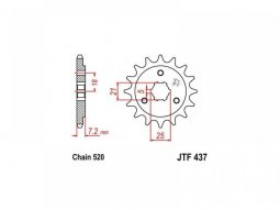 Pignon JT Sprockets Acier pas 520 15 dents