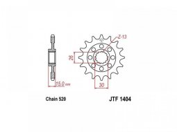 Pignon JT Sprockets Acier pas 520 16 dents