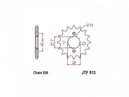 Pignon JT Sprockets Acier pas 530 13 dents