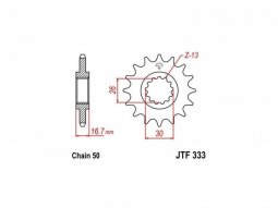 Pignon JT Sprockets Acier pas 530 15 dents