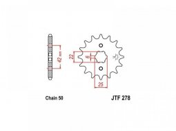 Pignon JT Sprockets Acier pas 530 16 dents