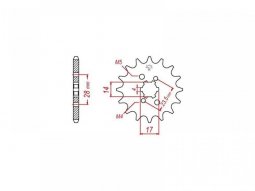 Pignon JT Sprockets pas 420 14 dents Derbi Senda 50 SM Xtreme 00-05