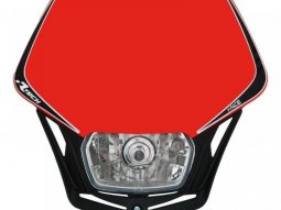 Plaque phare RTech V-Face rouge Honda et noire