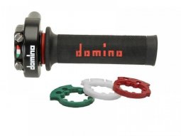 Poignée de gaz Domino XM2 avec revêtement noir / rouge