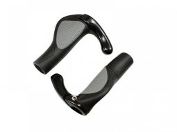 Poignées ergonomiques Clarks noir / gris 130mm avec bouchons noir /...