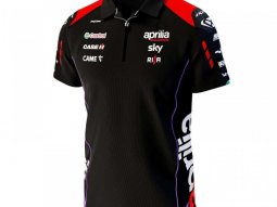 Polo Ixon Aprilia Racing 2024 noir / rouge fluo