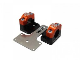 Pontets rigidificateurs alu noir / orange KRM Pro ride alu pour guidon...